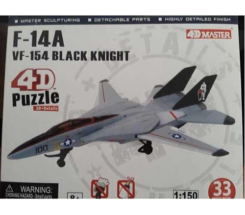 Puzzle Avion F 14 A Black Night Escala 1:150 4dmaster