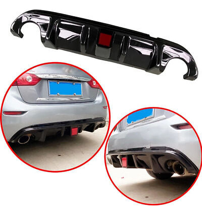 Black Rear Bumper Diffuser Spoiler Lip For 2014-2017 Inf Jjb