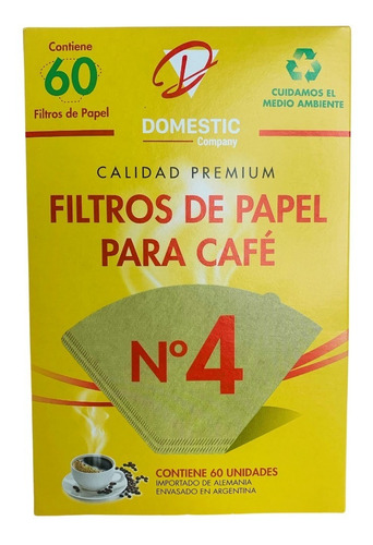 Filtros Papel Cafe N4 Pack X60 Cafetera Electrica Domestic