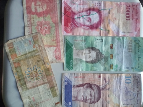 5 Billetes De Venezuela Y Cuba