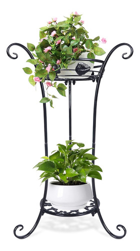 Plant Stand 2 Tier, Plant Stand Indoor Outdoor, 25.6'' Tall 