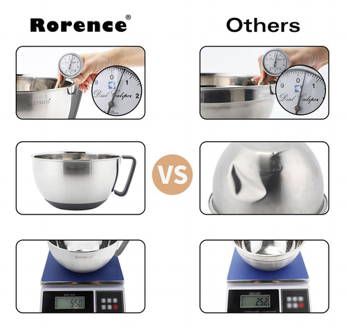Juego De Boles Mezcladores Rorence: Cuencos De Acero Inox...