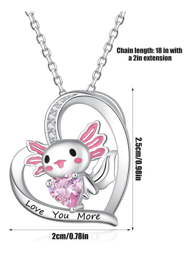 Collar Axolotl Collar Rosa Lindo Collar De Cadena Con Colgan