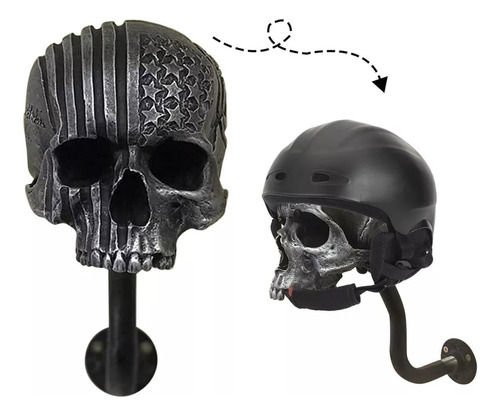 Soporte Para Colgar Casco De Calavera De Moto