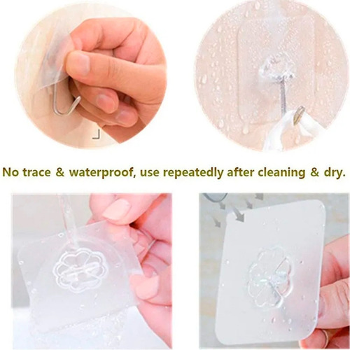 Imagen 9 de 10 de Gancho Adhesivo Para Pared / Colgador Metálico Con Adhesivo