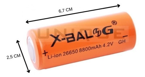 Pack 2 Pilas Recargables Baterías Li-ion 26650 8800 Mah 4.2v