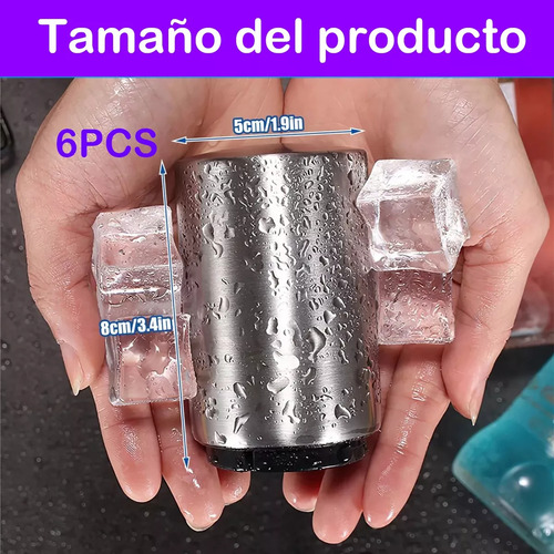 6 Piezas De Acero Inoxidable Magnético Push Beer Opener