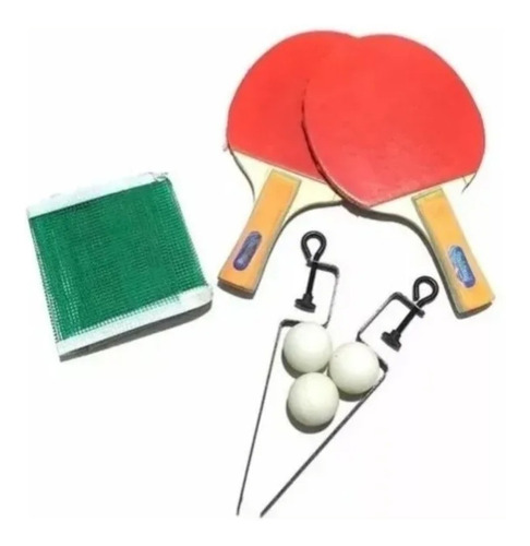 Set 2 Raquetas Paletas +3 Pelotas Ping Pong + Malla Comple