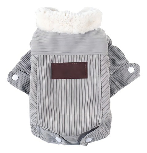 Chaqueta de lujo para perros y gatos, ropa para mascotas pequeñas, color gris