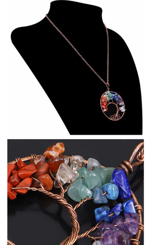 Collar Arbol De La Vida 7 Chakras Color Azul