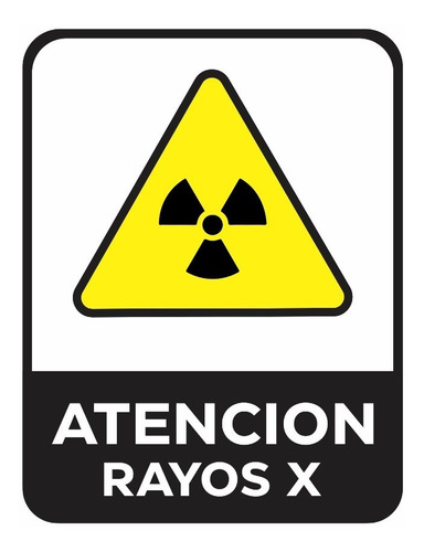 Cartel Advertencia Atencion Rayos X 22x28 Cm 1 Mm Hospitales