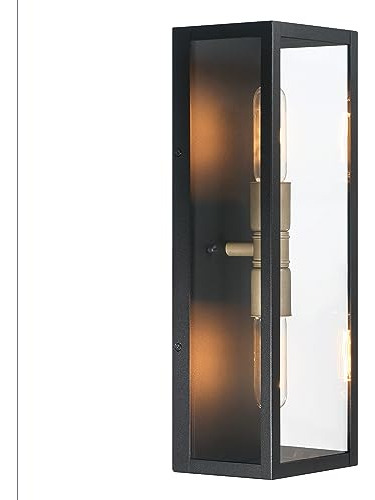 Lámpara Minimalista De Metal Y Vidrio Para Exteriores
