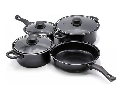 Set De Batería De Cocina Ollas 7 Piezas 