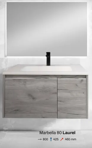 comprar Mueble De Baño Color Gris Marbella 80, Marca Castel (h.r).