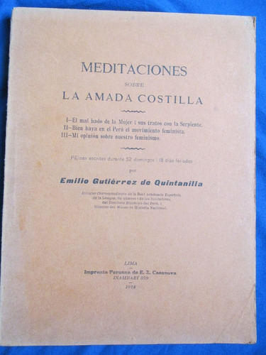 Libro: Meditaciones Sobre La Amada Costilla.