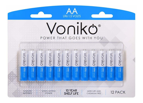 Voniko - Bateras Aa De Grado Prmium (paquete De 12) - Batera
