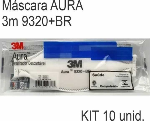 Máscaras 3m Aura 9320 Br N95 Respirador S/válvula Kit 10 Und