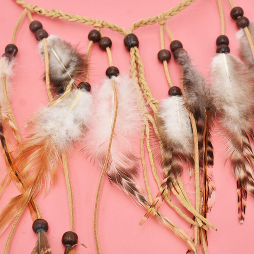 Boho Indian Feather Headband Hippie Acessórios Fita De