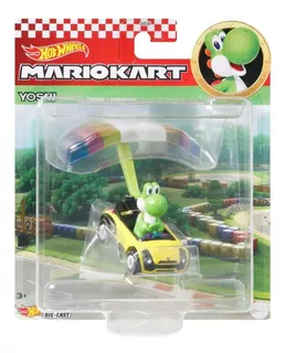 Hot Wheels Mario Kart Yoshi Parafoil Escala 1:64