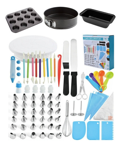 Set Kit Repostería Plato Giratorio Muffins Tortera Budinera Tushka