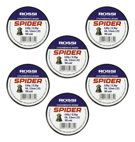 6un Chumbinho Rossi Premium Spider 5.5mm
