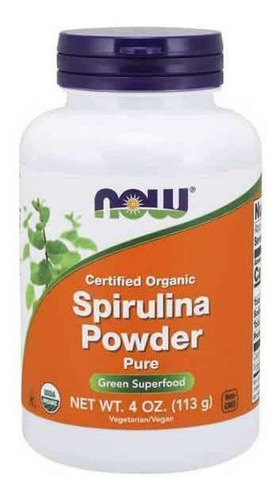 Spirulina Em Pó Premium 100 Pura 113g  Now Foods Sabor Sem Sabor