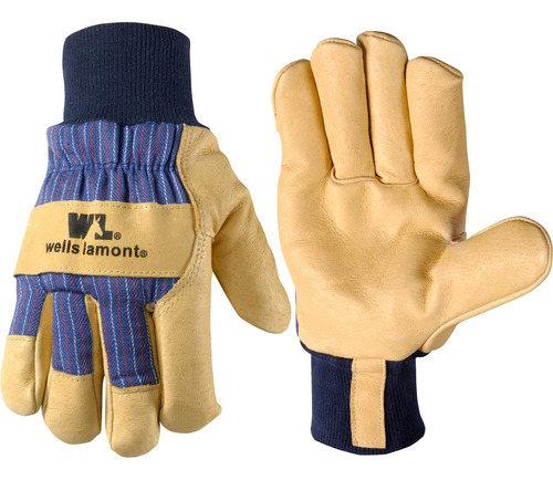 Men's Winter Work Gloves With Leather Palm, 100-gram In...