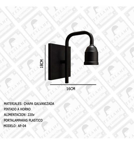 Imagen 2 de 9 de Lampara Aplique Pared Moderno Vintage Industrial Apto Led