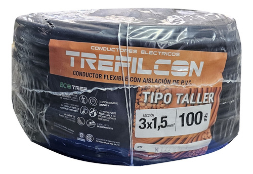 Cable Tpr Tipo Taller 3 X 1,5mm Trefilcon X Rollo 100 Metros