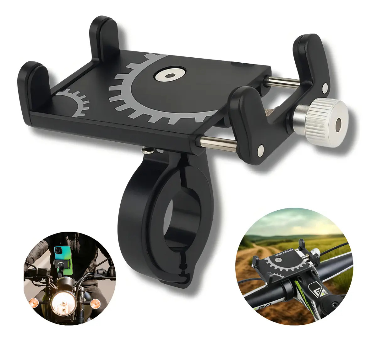 Suporte Celular Bike Moto Regulagem Universal Forte Alumínio Guidão Ajustável Reforçado Resistente À Prova D'água Fixo