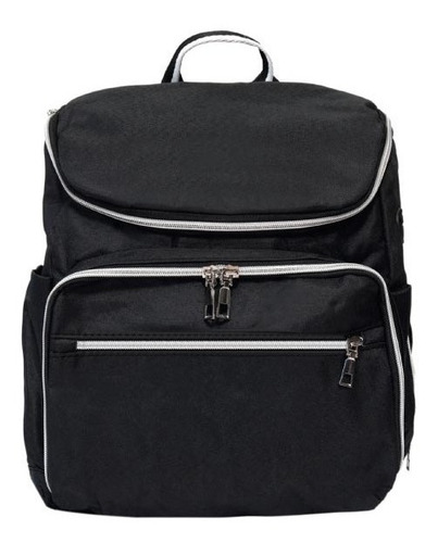 Pañalera Backpack Multifuncional Impermeable Porta Biberón Color Negra