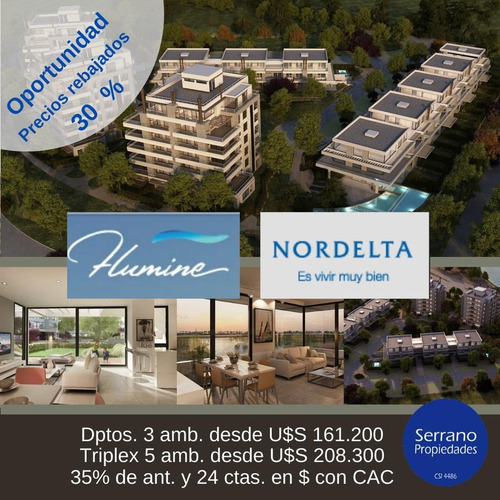 Triplex 5 Ambientes En Pozo. Puerto Escondido, Nordelta. Cancelable En Pesos