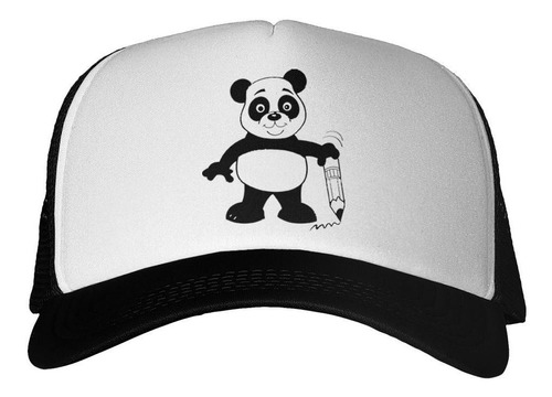 Gorra Oso Panda Con Un Lapiz Dibujo Animado