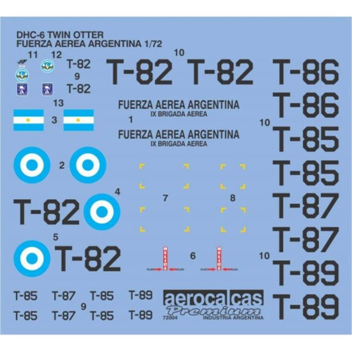 Calcos Argentinas Al Agua Para Avion Twin Otter Ffaa 1/72