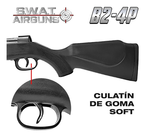 Imagen 2 de 9 de Rifle Aire Comprimido 5,5 Potenciado Mira 4x20 Blancos