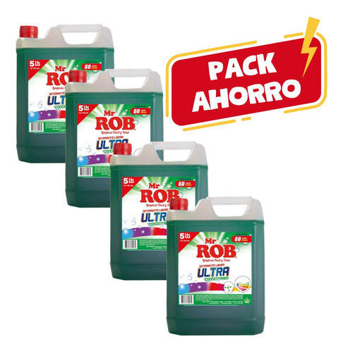 Pack Ahorro 4un - Detergente Mr.rob 5lts Ultraconcentrado