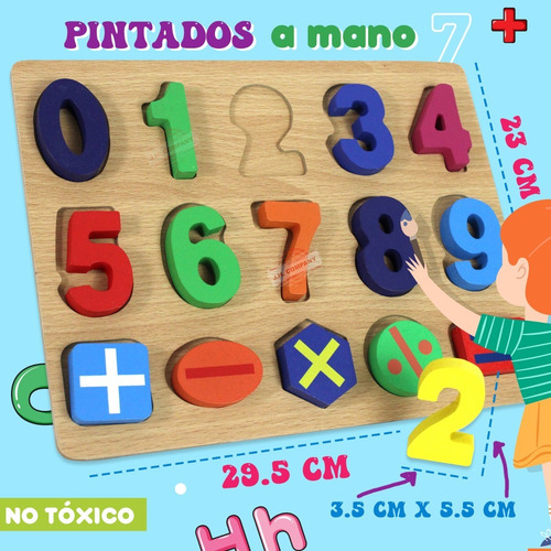 Rompecabezas Juguete Didactico Madera Numeros Letras M-092