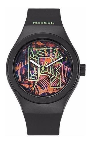 Reloj Reebok Negro Analogo Icon Vibrant Foliage Glow Dark Rc