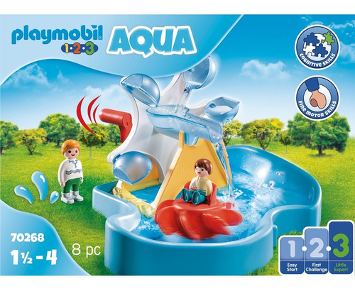 Figura Armable Playmobil 1.2.3 Carrusel Acuático 8 Piezas