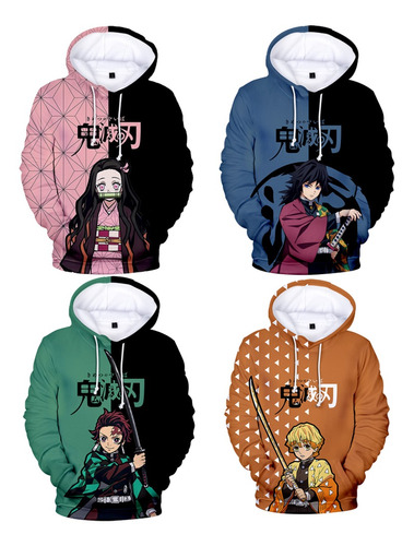 Sudaderas Con Capucha Demon Slayer A La Moda Para Niños Demo