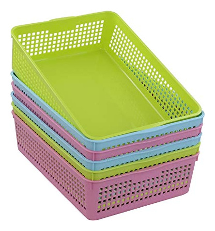 Bandeja De Plástico Colorida Easymanie, Cestas De Papel A4,