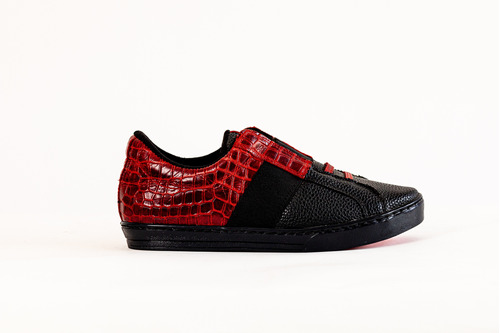 Tenis Hombre Sneakers Negros, Rojo Coco Cinta Moon & Rain