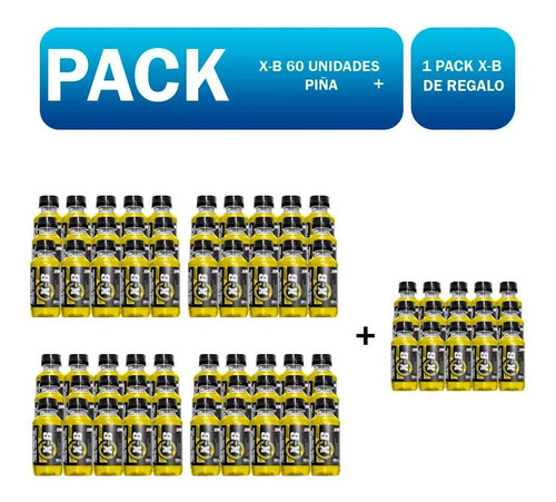 Pack Un X-b 60 Unidades Piña + 1 Pack X-b De Regalo