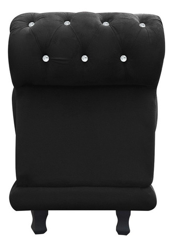 Recamier Barcelona Calçadeira Sued Preto Com Strass