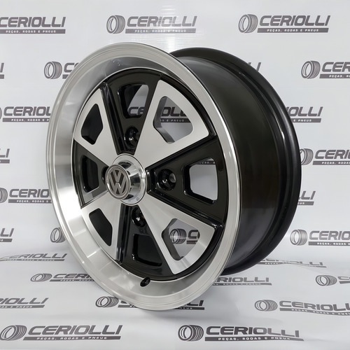 Roda Aro 17x6 Porsche Kr R84 4x130 + Bicos Link Especial Leia Cor Preto Diamantado