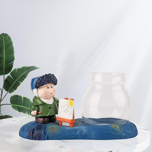 . Resina Hydroponics Planter Bombilla Florero Encimera Chico