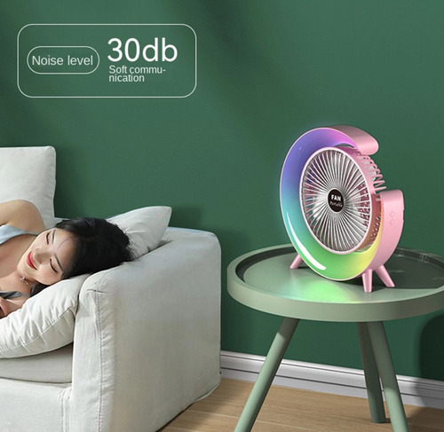 Ventilador Silencioso, Portátil Y Recargable Vía Usb,con Luz