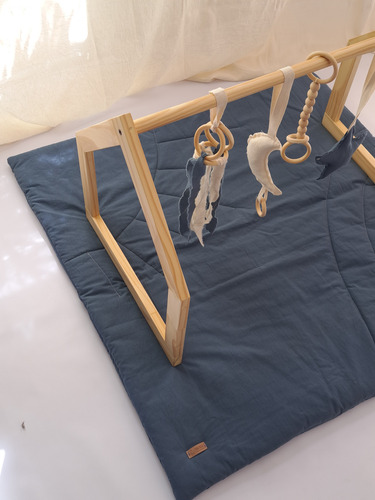 Gimnasio Montessori De Madera + Play Matt Azul Acero