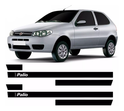 Friso Lateral Personalizado Palio 2005/... 2 Portas Preto