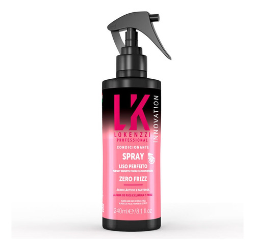 Spray Condicionante Liso Perfeito Lokenzzi 240ml Antifrizz